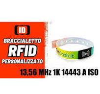 Braccialetti RFID in raso monouso 13,56 MHz 1K 14443 A iso