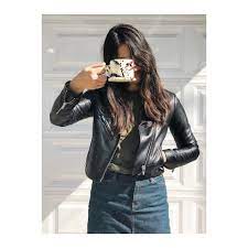 Christine Mai Nguyen On Instagram Got A Leather Jacket From Shoplepoint And Tho It S Like 100f Out Never Takin This Leather Jacket Jackets Nice Dresses