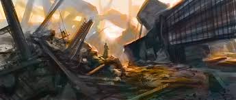 Another Destroyed City By Noahbradley On Deviantart #anime #anime scenery #cathedral #ruins #destroyed city #lost. another destroyed city by noahbradley