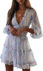 New Dokotoo Womens Square Neckline Long Sleeve Floral Print Mini Dress Online Buytopbrands In 2020 Mini Dress Floral Print Dress Long Mini Dresses Online