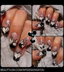 But if you're wearing hearts from january to december, how are you going to make your mani feel different for valentine's day? Valentine S Day Nail Art Anti Valentine S Nail Design Black And White Nails Liudmila Z S Mydesigns4you Photo Beautylish
