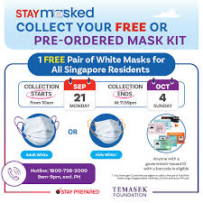 All singapore residents will be entitled to a free mask kit — each contains two white antimicrobial masksafe det30 masks, the same ones you received in june. Collection Of Masks Begins Monday 21 Temasek Foundation Facebook