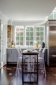 rustic cabin kitchen with pub height