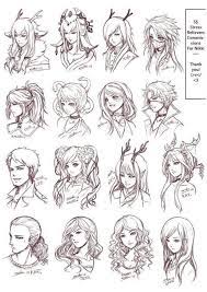 Anime Hair Reference Material In 2021 Sketch Head Drawings How To Draw Hair