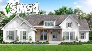 Real To Sims Elegant Farmhouse The Sims 4 Speed Build No Cc Sims House Sims Building Sims House Design