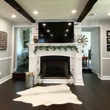 There was no turning back!) over our dated red brick fireplace and also attach shiplap to the backs of the bookshelves and behind the tv. The Top 70 Fireplace Surround Ideas Interior Home Design