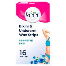 Grasp the tab, and pull the strip back on itself as quickly as you can, against the direction the hair grows. Veet Wax Strips Bikini Underarms For Sensitive Skin Ocado