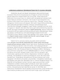Guru bahasa melayu, usaha meningkatkan mutu sukan negara. Karangan Spm