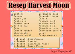 600 Resep Harvest Moon Back To Nature Dan Panduann Lengkap