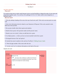 How to make 3x5 foldable cards with ms word. Making Note Cards Why Do It Tip Sheet 4
