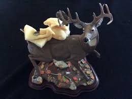 Danbury Mint "Jumping The Bow" by Curtis Christensen Deer Sculpture