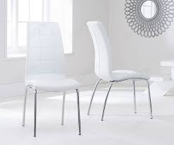 The padded seat and back adds some extra comfort, making them practical and stylish. Mark Harris California White Faux Leather Dining Chair Pair