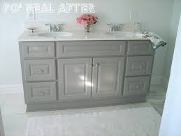 Ten June: DIY Custom Painted Grey Builder/Standard Bathroom Vanity
