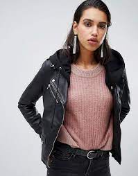Goosecraft Leather Biker Jacket With Removable Hood Biker Jacket Long Coat Women Womens Biker Jacket
