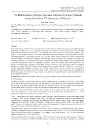 Purchase order templates (excel | word). Pdf The Determinants Of Repeat Purchase Intention For Luxury Brands Among Generation Y Consumers In Malaysia