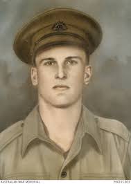 Hand coloured studio portrait of NX35707 Private Ralph Poole of the 2/20th  Australian Infantry ...