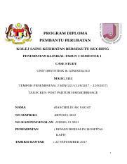 Sambutan hari pembantu perubatan setiap 10 march. 185386596 Case Study Pph Dewan Bersalin Docx Program Diploma Pembantu Perubatan Kolej Sains Kesihatan Bersekutu Kuching Penempatan Klinikal Tahun 3 Course Hero