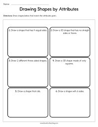 Color, trace, connect, and draw. Drawing Shapes By Attributes Worksheet Have Fun Teaching