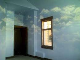 Let your little one drift off to sleep underneath the clouds with this cute cloud wall mural, perfect for nurseries. How To Paint A Realistic Cloud Mural Wall And Ceiling Instructions Referenced Cloud Mural Paint Clouds Paint Cloud