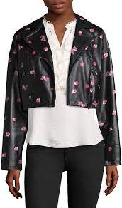 Rebecca Taylor Floriana Leather Jacket Floral Leather Jacket Clothes Design Cropped Leather Jacket