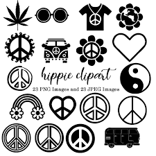 Black And White Wood Clipart Hippie Black And White Silhouette Clipart Birthday Clip Art Invitation Clipart Hippie