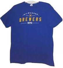 Xl Vintage Mlb Rare Blue Orbis Milwaukee M Brewers 1x Wisconsin Baseball T Shirt Ebay