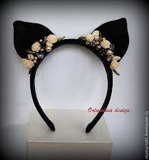 koshachi ushki iz barhata na obodke kupit na yarmarke masterov 2wm69ru diademy moskva obodok pletenye obodki stilnaya bizhuteriya