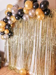 Gold Black Silver Balloon Arch Gatsby Party Decorations 20s Party Decorations Graduation Party Decor