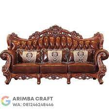 Sofa 3 Dudukan Kayu Jati Leather Sofa Set Living Room Sofa Living Room Furniture Sofas