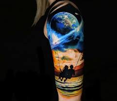 Those of you who stare up at the night sky in awe are in luck. Swing And Earth Tattoo By Jurgis Mikalauskas Post 30453
