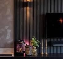 Acoustic Slat Wall Panel | Black Oak | Premium 3-Sided Wood Veneer