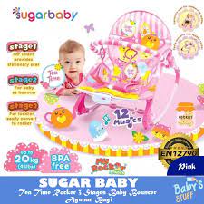 Jual Sugar Baby Tea Time Rocker 3 Stages Baby Bouncer Ayunan Bayi Pink Babys Stuff