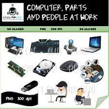 Computer Parts And People On Computer Clip Art Clip Art Computer Computer Power Supplies