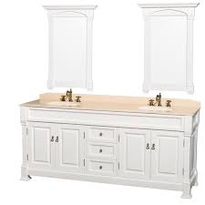 Our double sink bathroom vanities are available in classic, modern, contemporary, and traditional styles. Wyndham Collection Andover 80 Inch Double Bathroom Vanity In White With Ivory Marble Countertop Undermount Oval Sinks And 28 Inch Mirrors Walmart Com Walmart Com