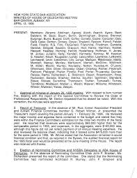 NE,W YORK STATE BAR ASSOCIATION MINUTES OF HOUSE OF DELEGATES MEETING BAR  CENTER, ALBANY, NY APRIL 13, 1996 PRESENT: Members: Ab