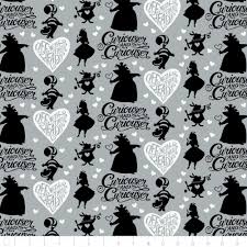 Black Alice In Wonderland Fabric Disney Alice In Wonderland Curiouser Stone 100 Cotton Fabric By The Yard Alice In Wonderland Disney Alice Alice In Wonderland Paintings