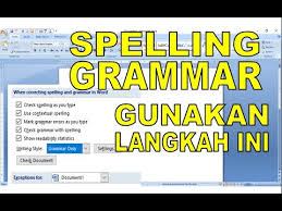 Cara Mengaktifkan Atau Non Aktifkan Spelling And Grammar Di Microsoft Word Youtube