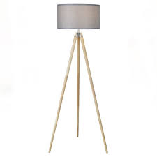 Floor lamp, structure in grey or white painted metal. Noah Tripod Floor Lamp Grey Homebase