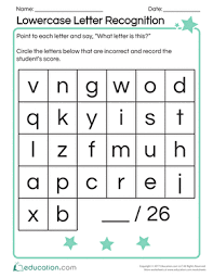 If you must administer the tasks on the same day, you may give one task at the beginning of the screening session . Lowercase Letter Recognition Worksheet Education Com