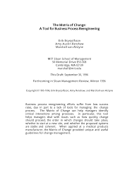 Pdf The Matrix Of Change A Tool For Business Process Reengineering