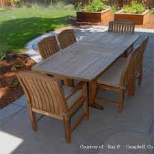 Here at outdoor elegance, we carry a wide range of teak outdoor dining setting options for. 7 Pc Teak Patio Dining Table Set Agean Rectangle Table With 2 Arm And 4 Side Zaire Chair Teak Patio Furniture Teak Outdoor Furniture Teak Garden Furniture
