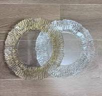 New Design Wedding Table Decoration Clear Plastic Irregular Edge Charger  Transparent Melamine Plate Round Tray for Wedding