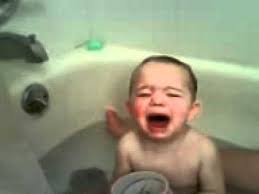 It didn't matter who attempted to put elfin in the tub; Bath Boy Cry Baby Mean Daddy Prank Cute Sad Youtube