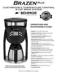 Find many great new & used options and get the best deals for behmor brazen plus temperature control coffee maker at the best online prices at ebay! Https Www Manualshelf Com Manual Behmor 4145 Use And Care Manual English Html