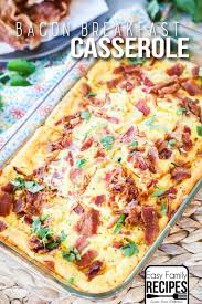 Pour scrambled eggs into egg rings and cook until eggs set, turning once. The Best Breakfast Casserole With Bacon Easy Family Recipes