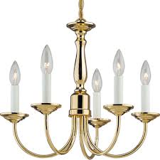 Progress Lighting 5 Light Polished Brass Chandelier P4009 10 The Home Depot