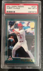 But i traded it for barry bonds baseball card in 2001, i feel like an idiot. Ft For Trade 2001 Topps Traded St Louis Cardinals Albert Pujols Rookie Card Psa 8 Baseballcards