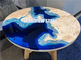 Speaking of elements, the element coffee table from cb2 features an aggregate of. Lagoon Table From Travertine And Resin Lagoon Coffee Table Stonecontact Com