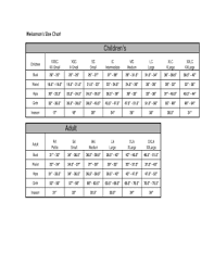 weissman costumes size chart 2019