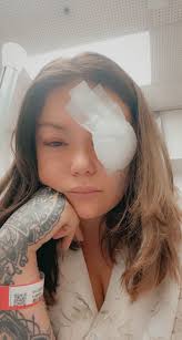 Car accident causes ruptured eye globe